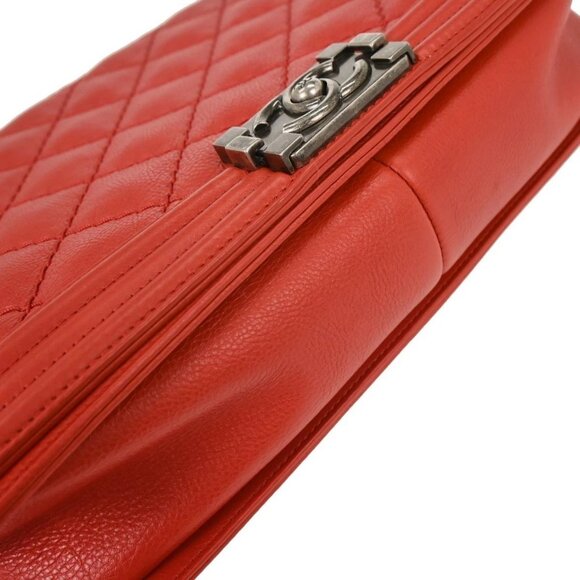 Boy Chanel Red Calfskin Wild Stitch Large Shoulder Bag 117227 - Picture 6 of 10